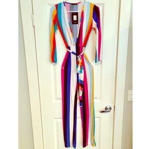 Multi-Colored Striped Jumpsuit
